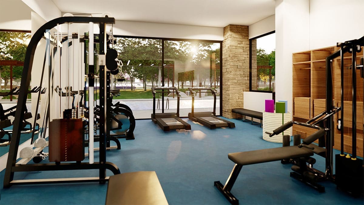 Gimnasio dentro de casa club