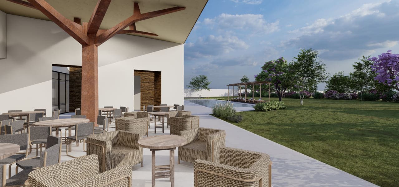 Terraza para eventos y área verde